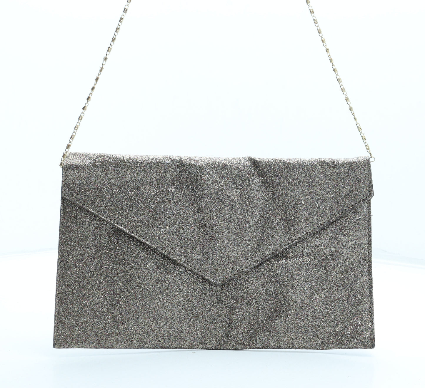 Preworn Womens Grey Polyester Clutch Size Medium - Bag Depth 1cm