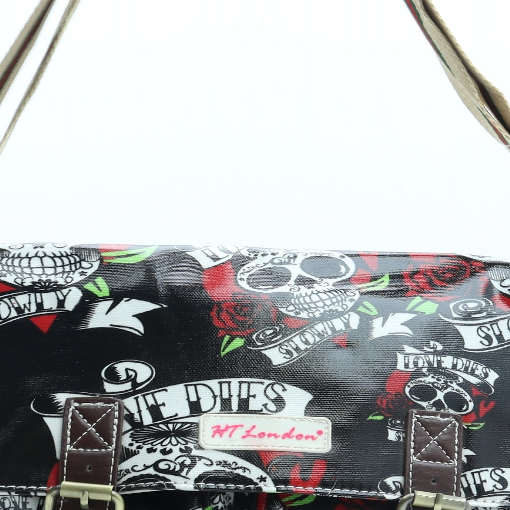 HT London Womens Multicoloured Geometric PVC Messenger Bag Size Large