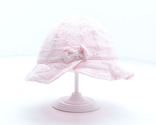 George Girls Pink Floral 100% Cotton Bucket Hat One Size - Size 12-18 Months