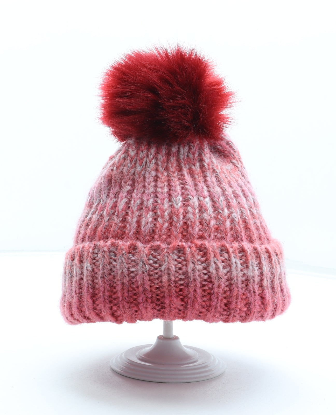 Preworn Womens Pink Acrylic Bobble Hat One Size