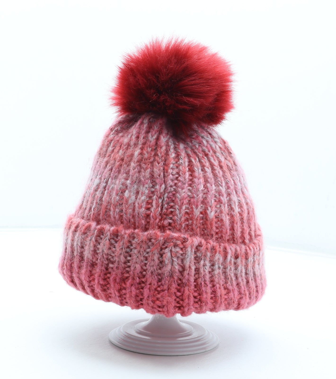 Preworn Womens Pink Acrylic Bobble Hat One Size