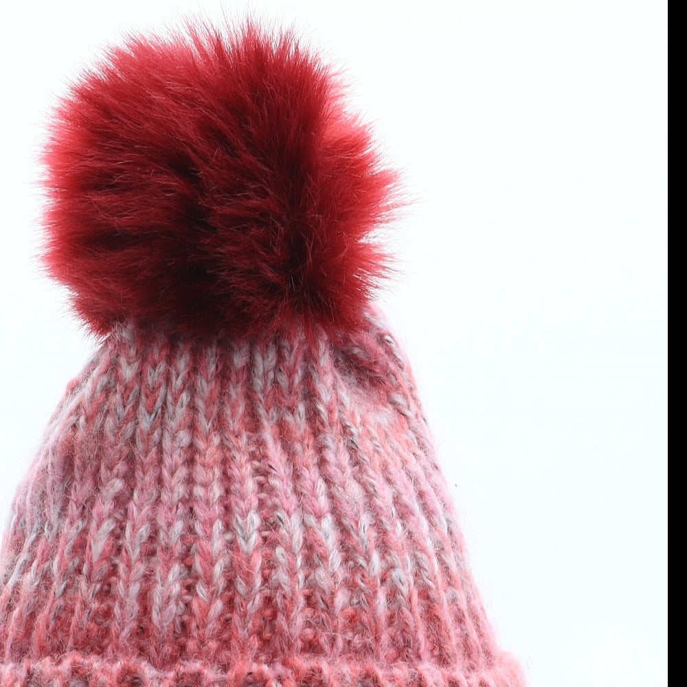 Preworn Womens Pink Acrylic Bobble Hat One Size