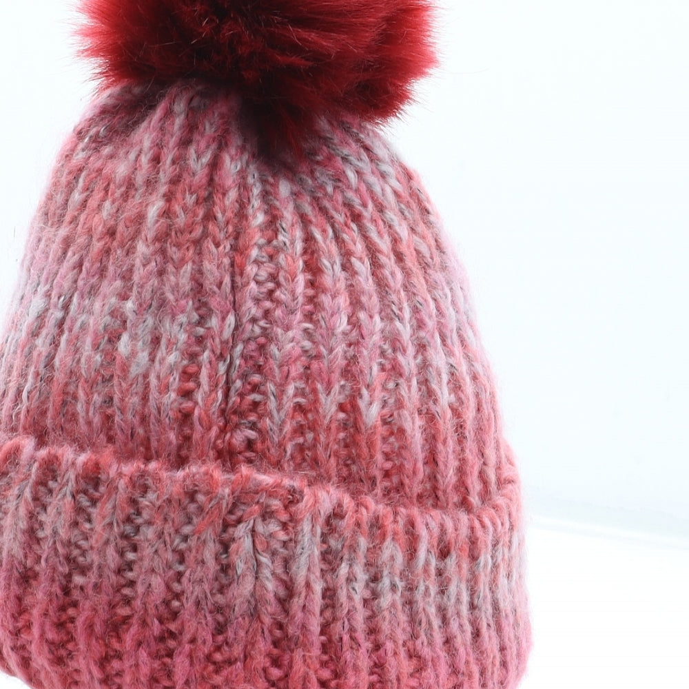 Preworn Womens Pink Acrylic Bobble Hat One Size