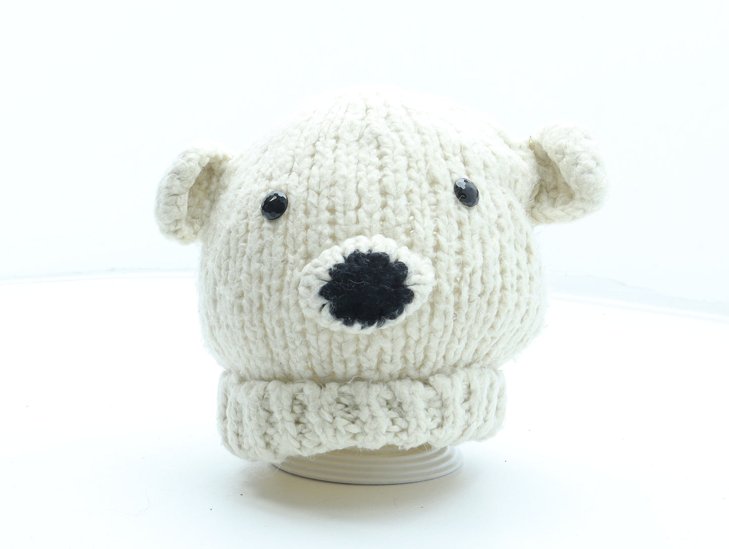 River Island Girls White Acrylic Beanie One Size - Size 7-10 Years Polar Bear