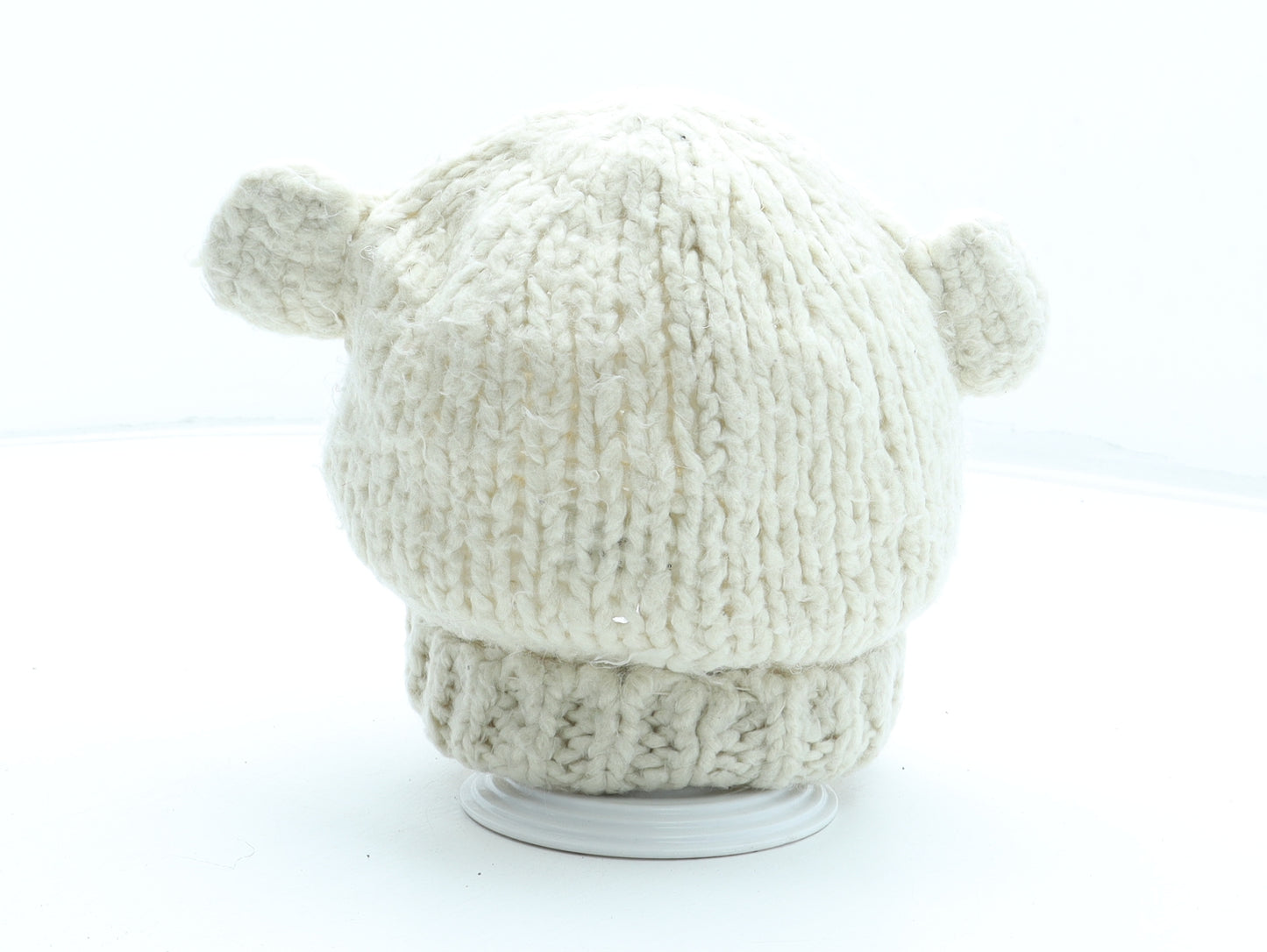 River Island Girls White Acrylic Beanie One Size - Size 7-10 Years Polar Bear