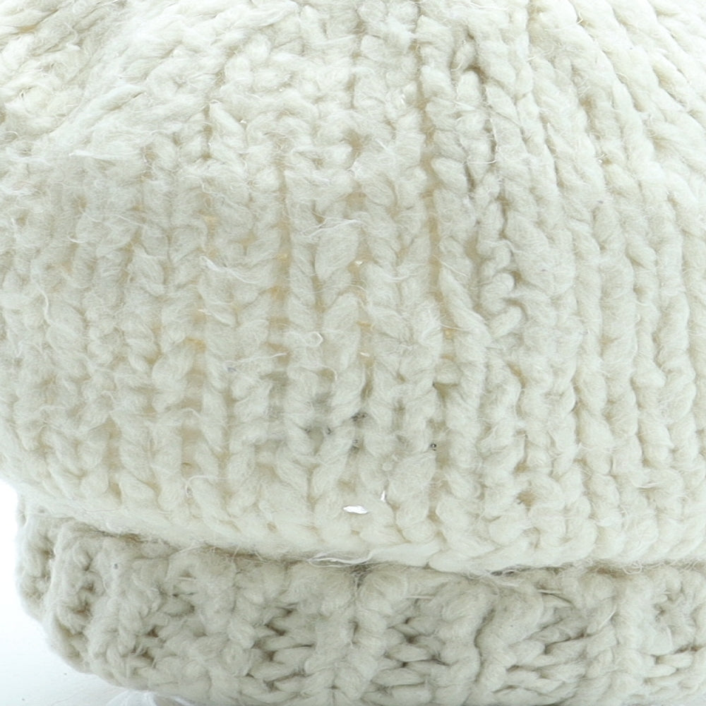 River Island Girls White Acrylic Beanie One Size - Size 7-10 Years Polar Bear