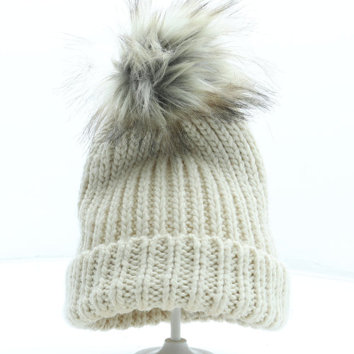 Preworn Womens Beige Acrylic Beanie One Size
