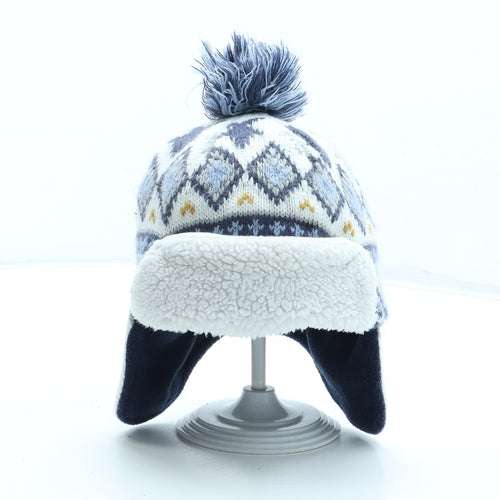Nutmeg Boys Multicoloured Fair Isle Acrylic Bobble Hat Size S