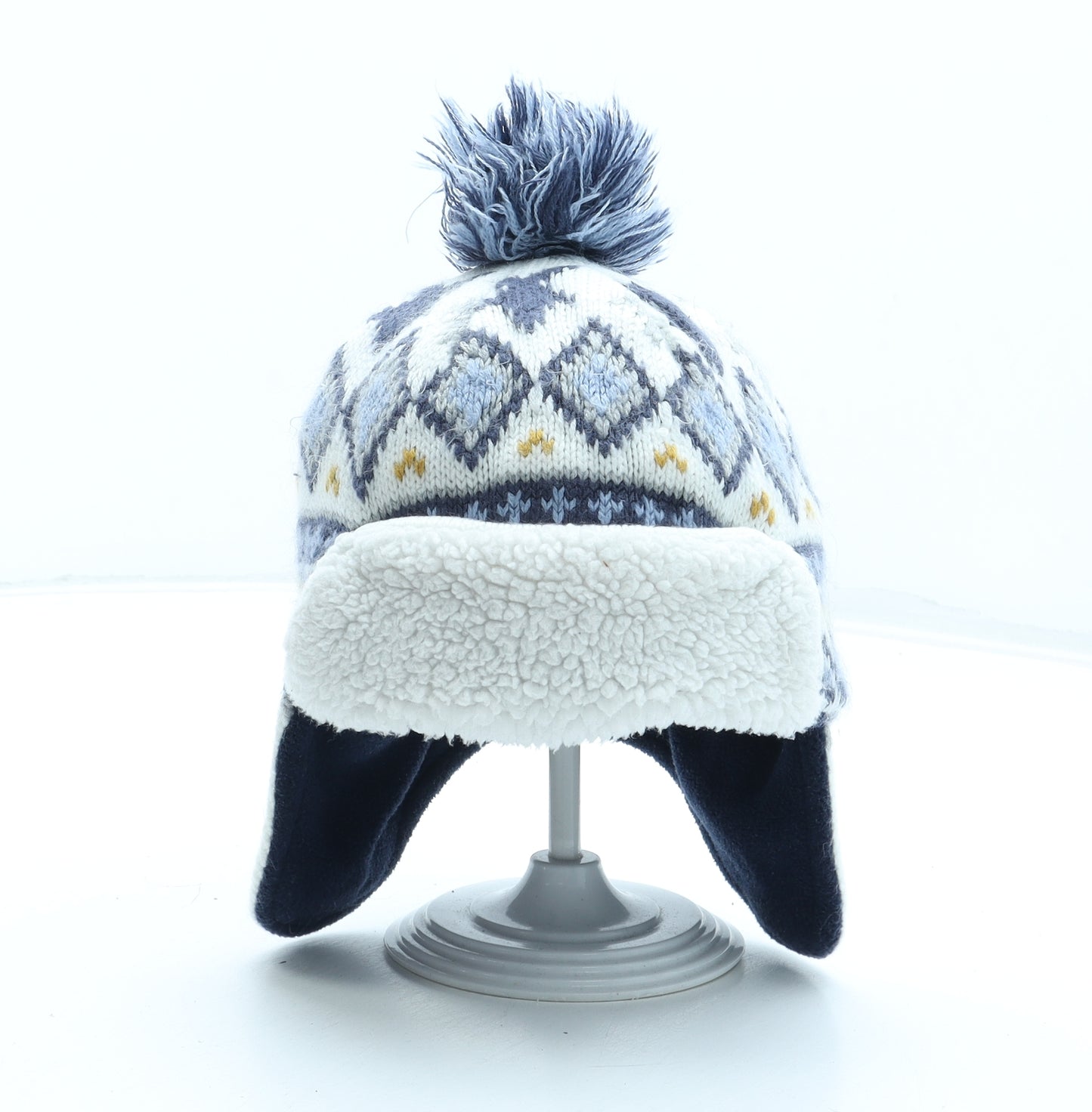 Nutmeg Boys Multicoloured Fair Isle Acrylic Bobble Hat Size S