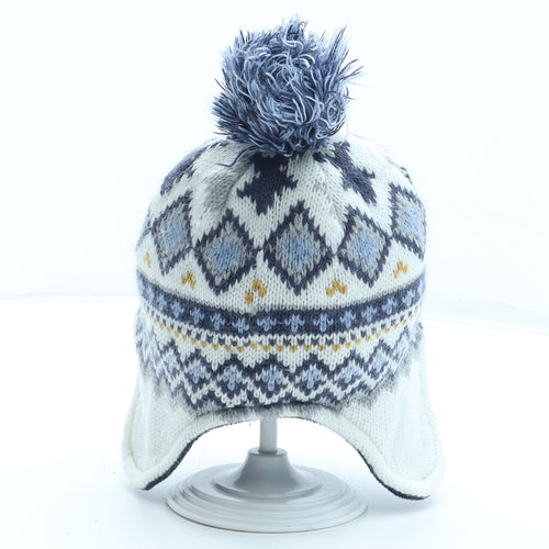 Nutmeg Boys Multicoloured Fair Isle Acrylic Bobble Hat Size S