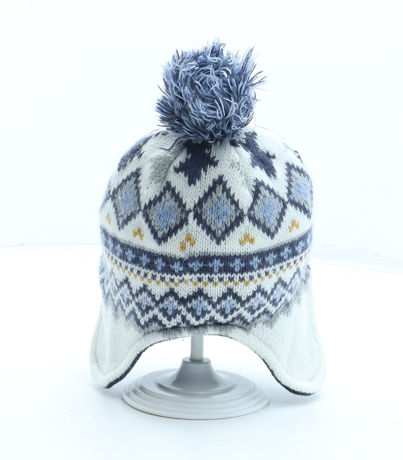 Nutmeg Boys Multicoloured Fair Isle Acrylic Bobble Hat Size S