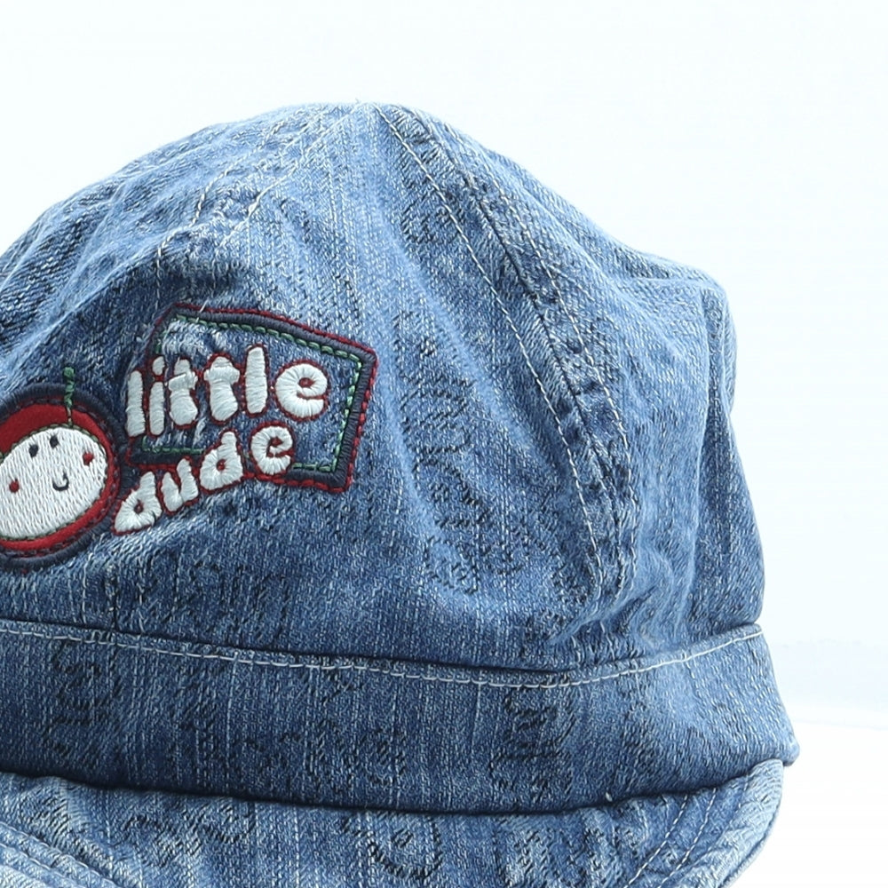 Little Dude Womens Blue Cotton Peaked Cap Size S