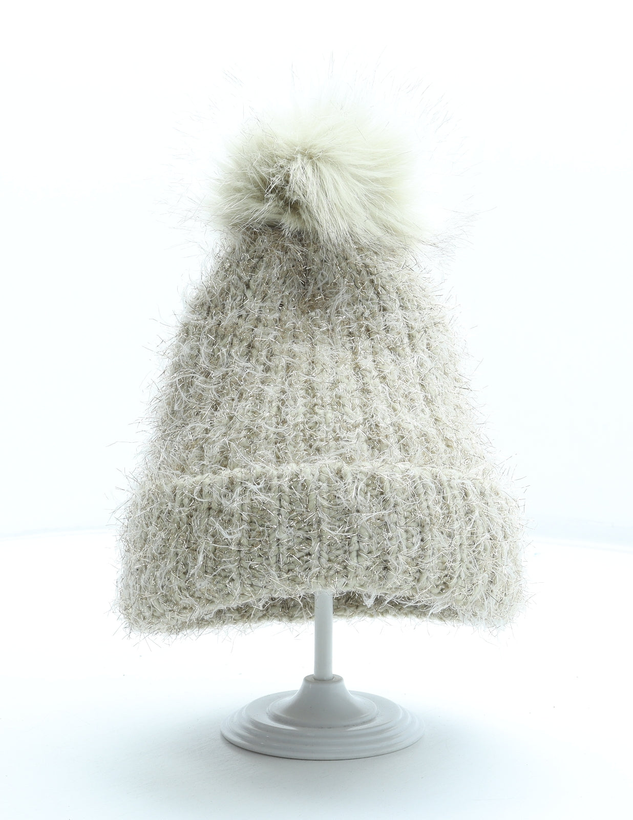 New Look Womens Gold Acrylic Bobble Hat One Size