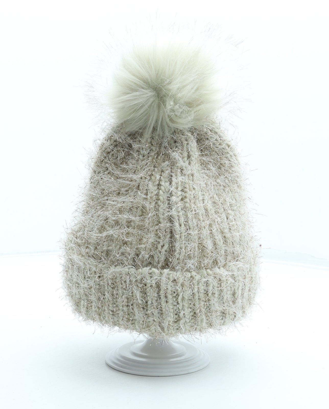 New Look Womens Gold Acrylic Bobble Hat One Size