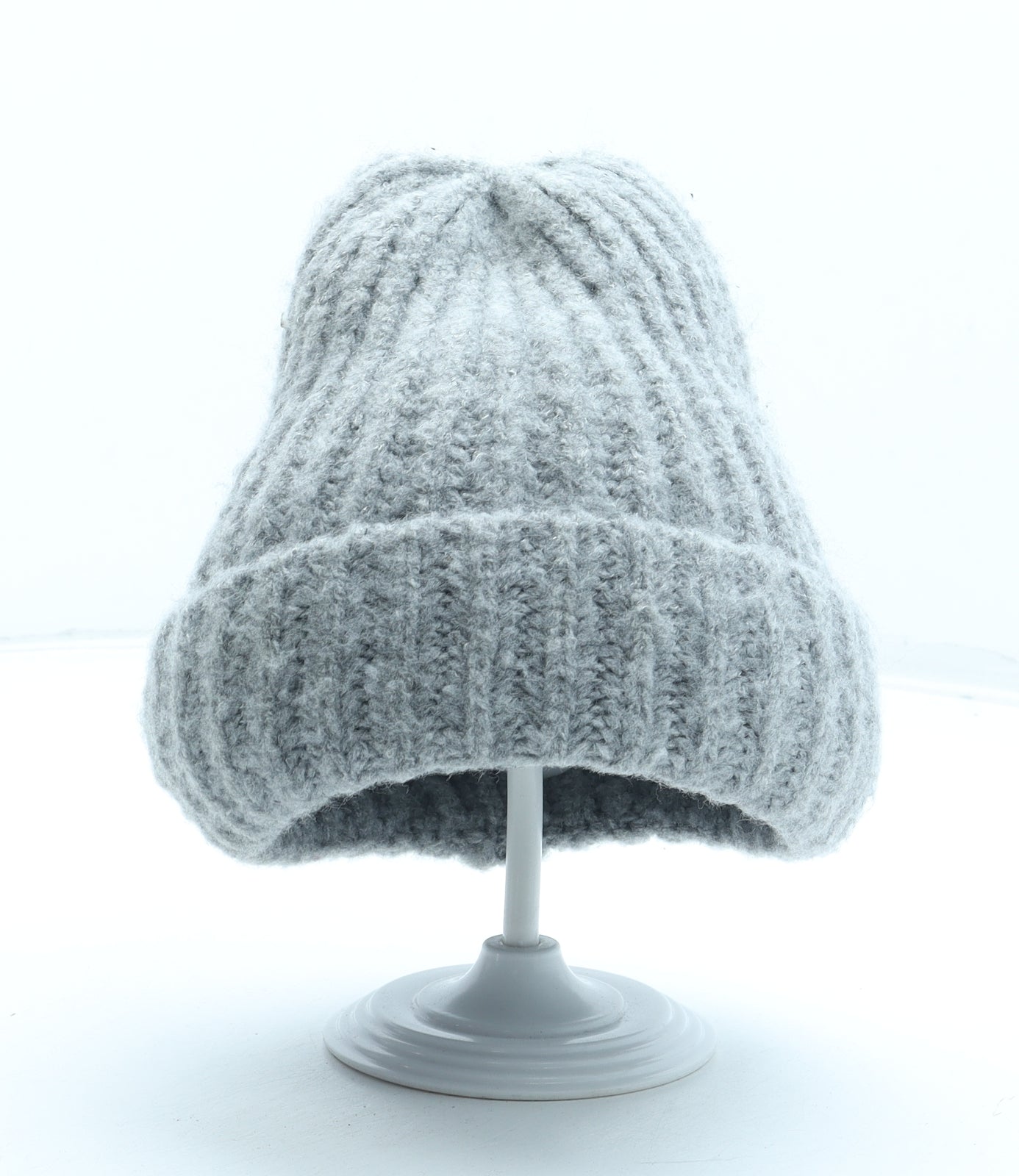 Pep & Co Womens Grey Acrylic Beanie One Size