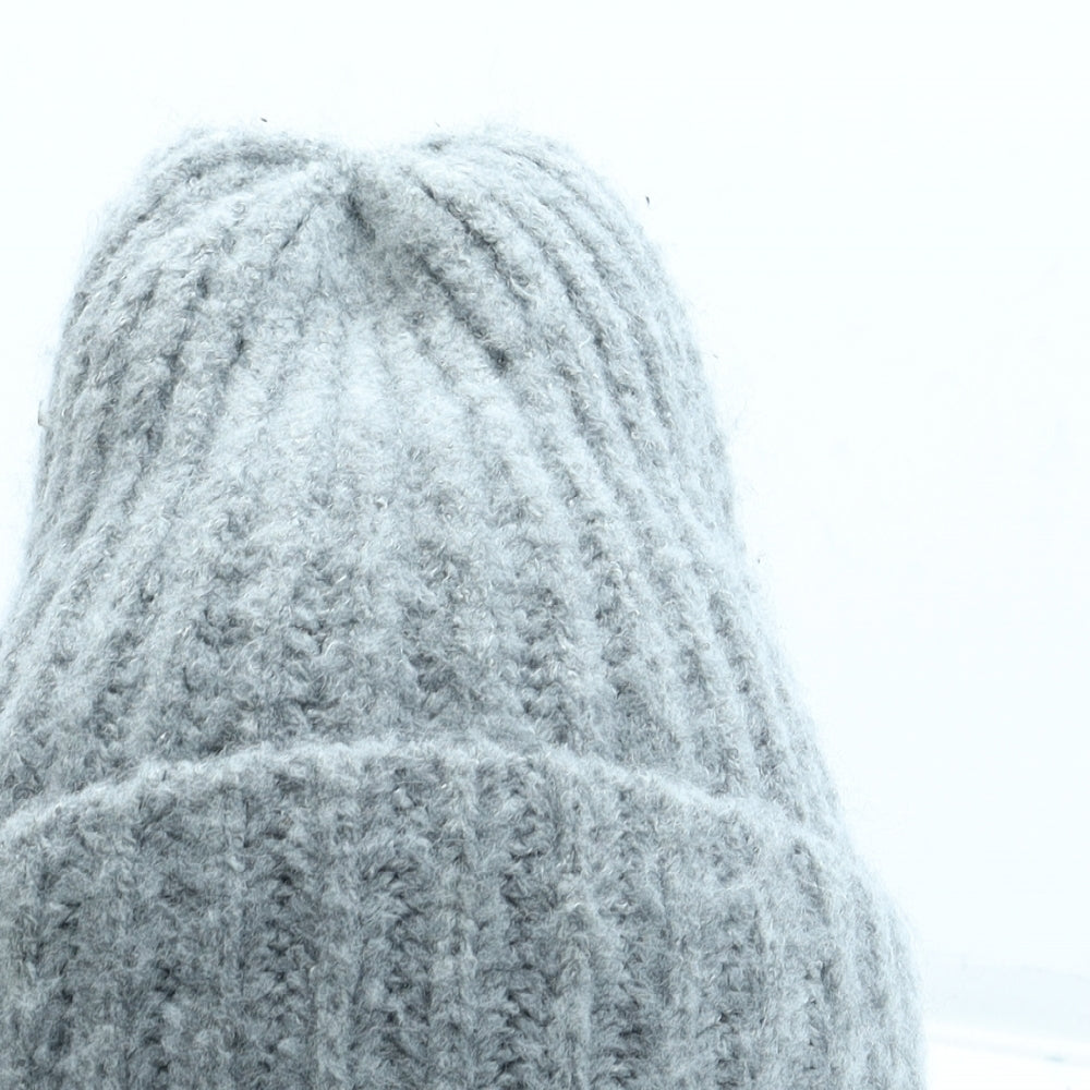 Pep & Co Womens Grey Acrylic Beanie One Size