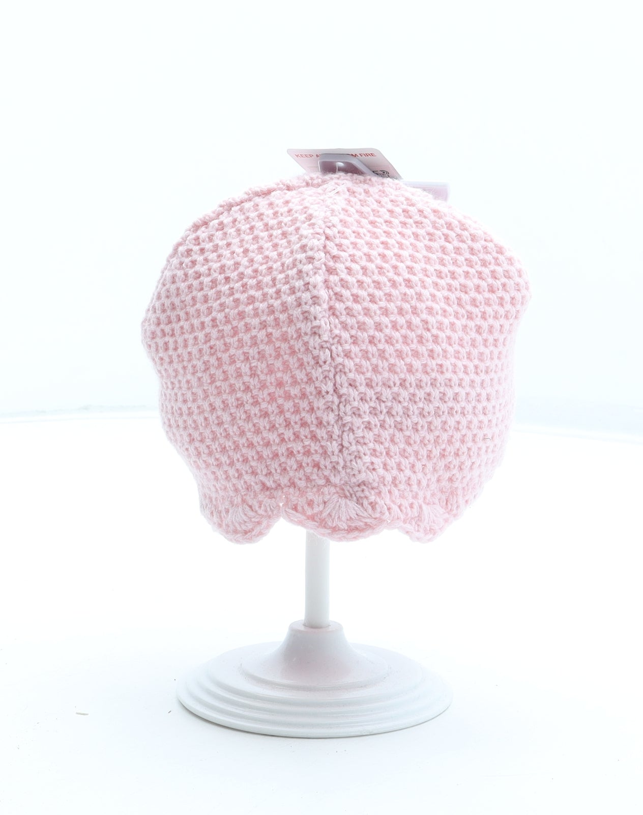 F&F Girls Pink 100% Cotton Beanie Size S - Size 0-3 Months
