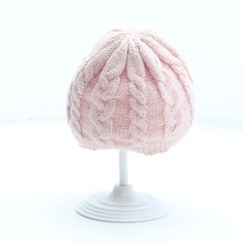 George Girls Pink Acrylic Beanie Size S - Size 3-6 Years