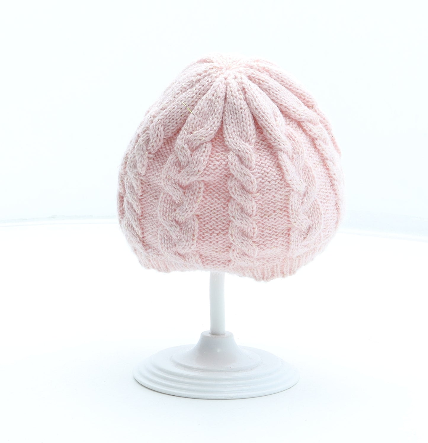 George Girls Pink Acrylic Beanie Size S - Size 3-6 Years