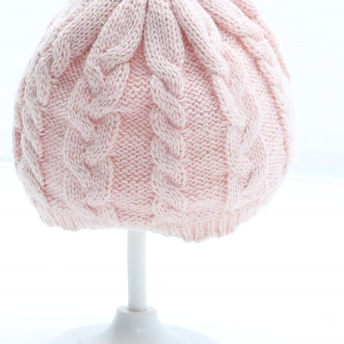 George Girls Pink Acrylic Beanie Size S - Size 3-6 Years