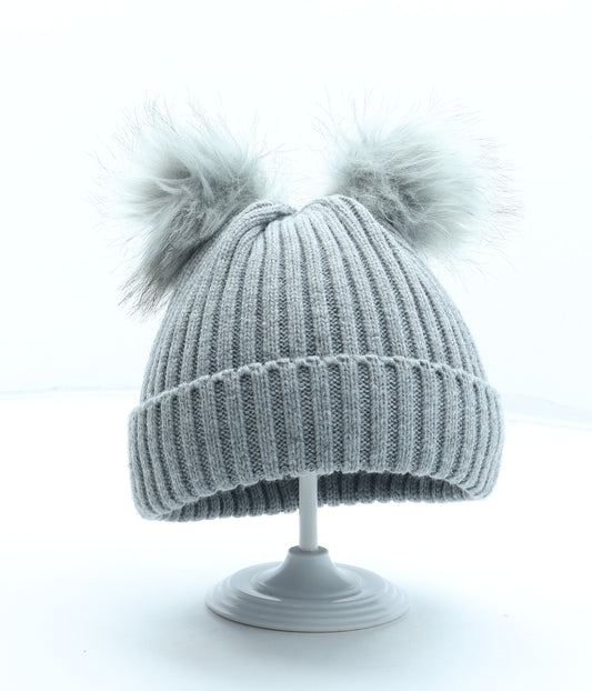 Pep&Co Girls Grey Acrylic Beanie One Size