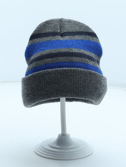 Pep&Co Boys Grey Striped Acrylic Beanie Size S