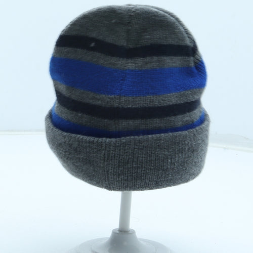 Pep&Co Boys Grey Striped Acrylic Beanie Size S
