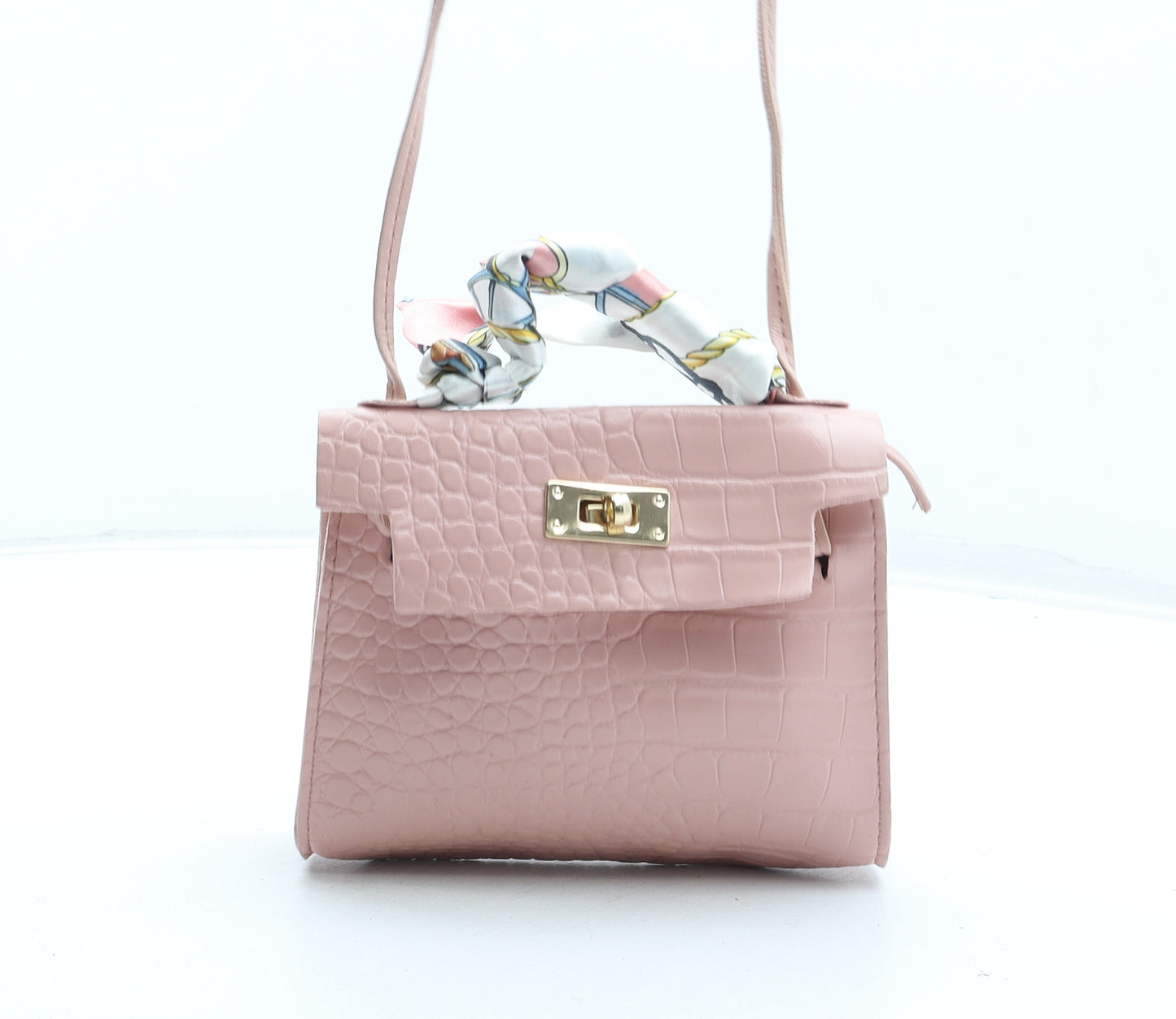 Preworn Womens Pink Polyurethane Crossbody Size Small