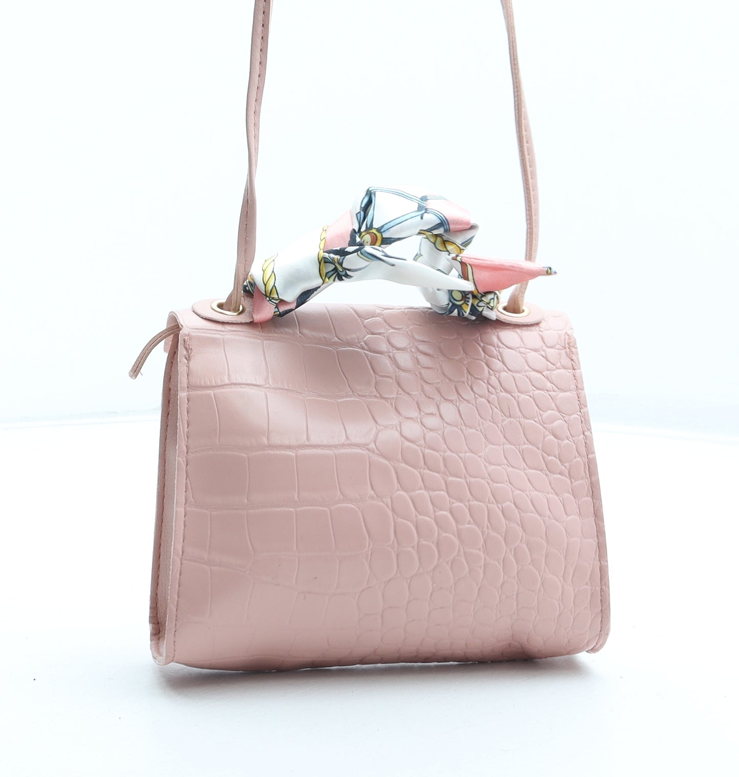 Preworn Womens Pink Polyurethane Crossbody Size Small