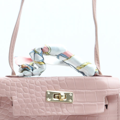 Preworn Womens Pink Polyurethane Crossbody Size Small