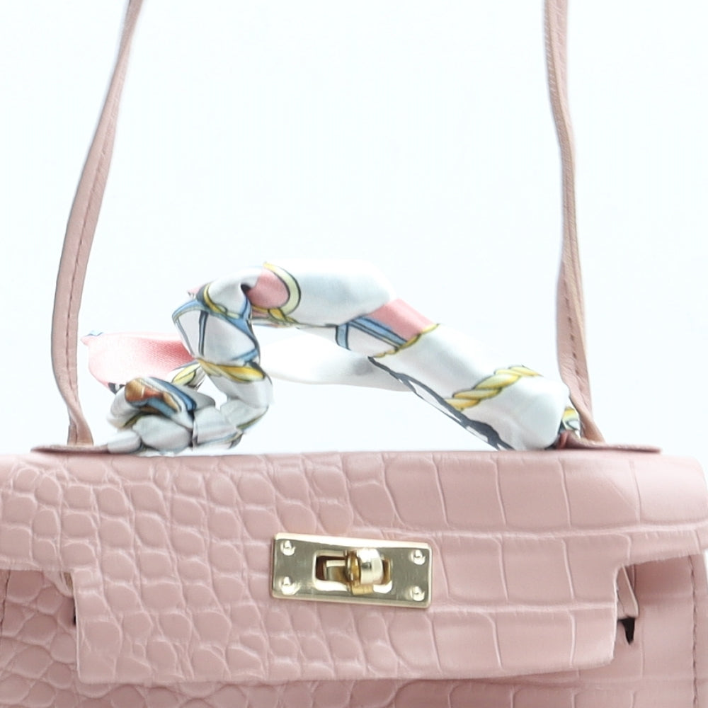 Preworn Womens Pink Polyurethane Crossbody Size Small