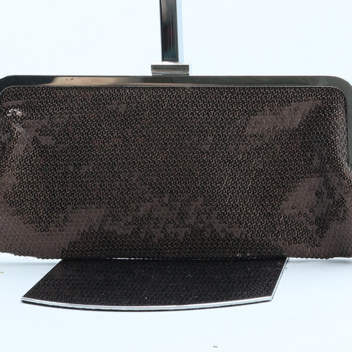 Preworn Womens Brown Polyester Clutch Size Small