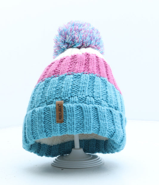 RockJock Womens Multicoloured Striped Acrylic Bobble Hat One Size