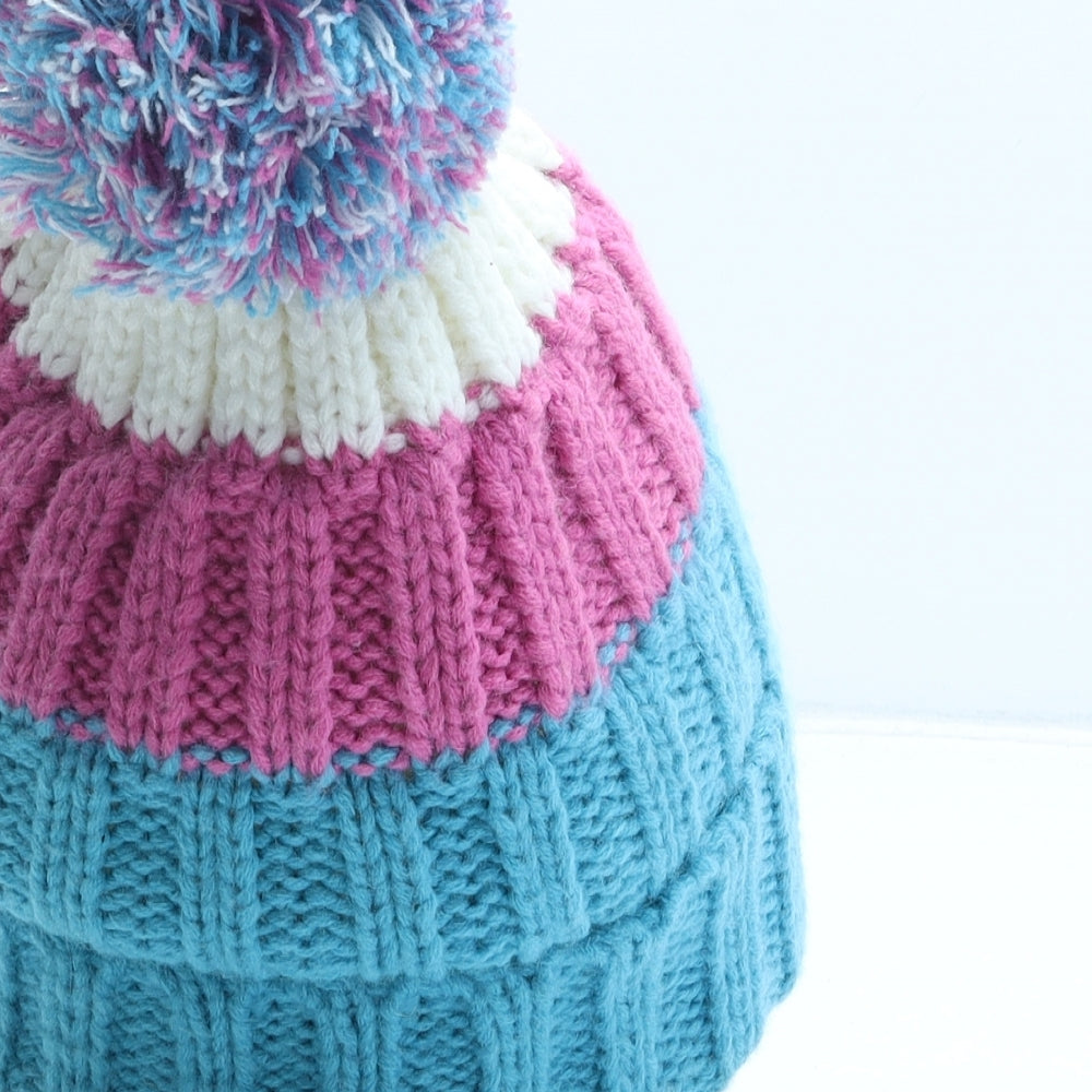 RockJock Womens Multicoloured Striped Acrylic Bobble Hat One Size