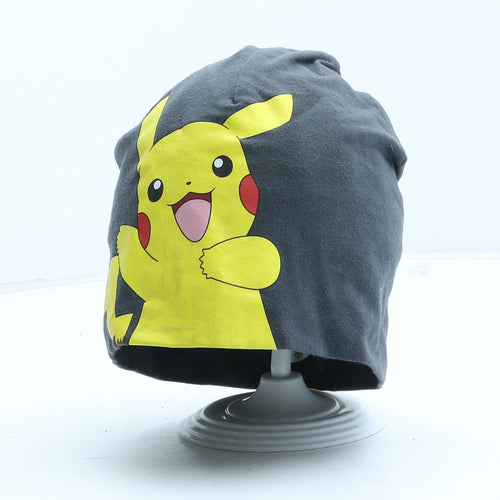 H&M Boys Grey Cotton Beanie One Size - Pikachu. UK Size 2-4 Years
