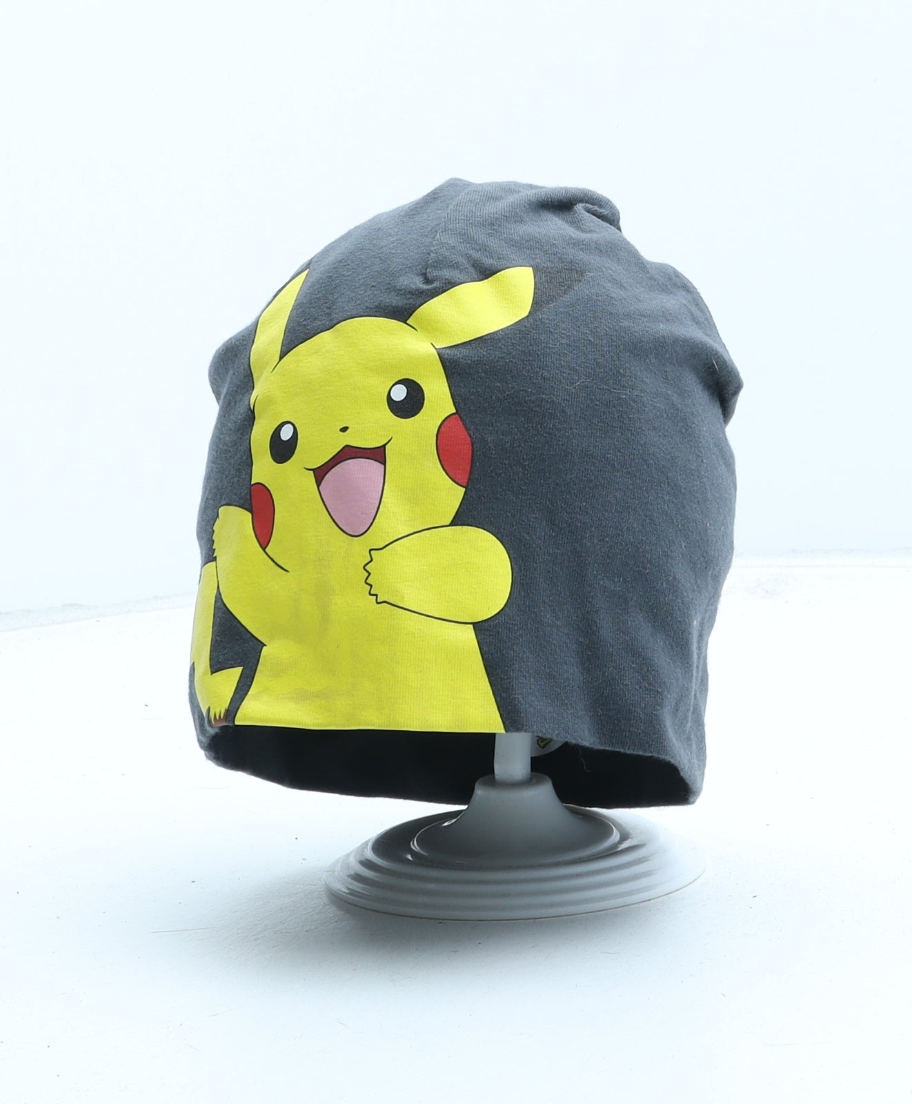 H&M Boys Grey Cotton Beanie One Size - Pikachu. UK Size 2-4 Years