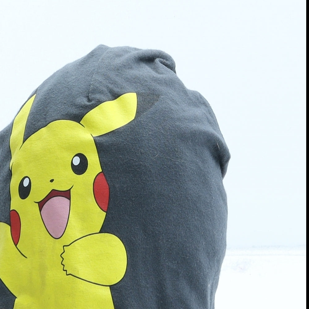 H&M Boys Grey Cotton Beanie One Size - Pikachu. UK Size 2-4 Years