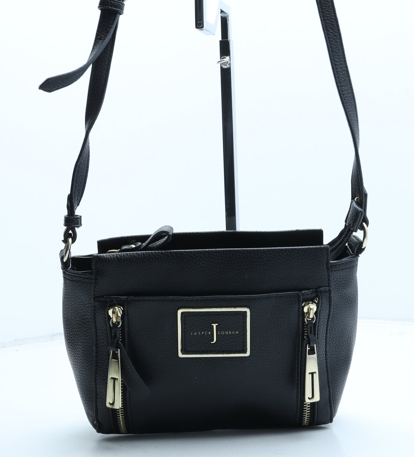 Jasper Conran Womens Black Polyurethane Crossbody Size Small