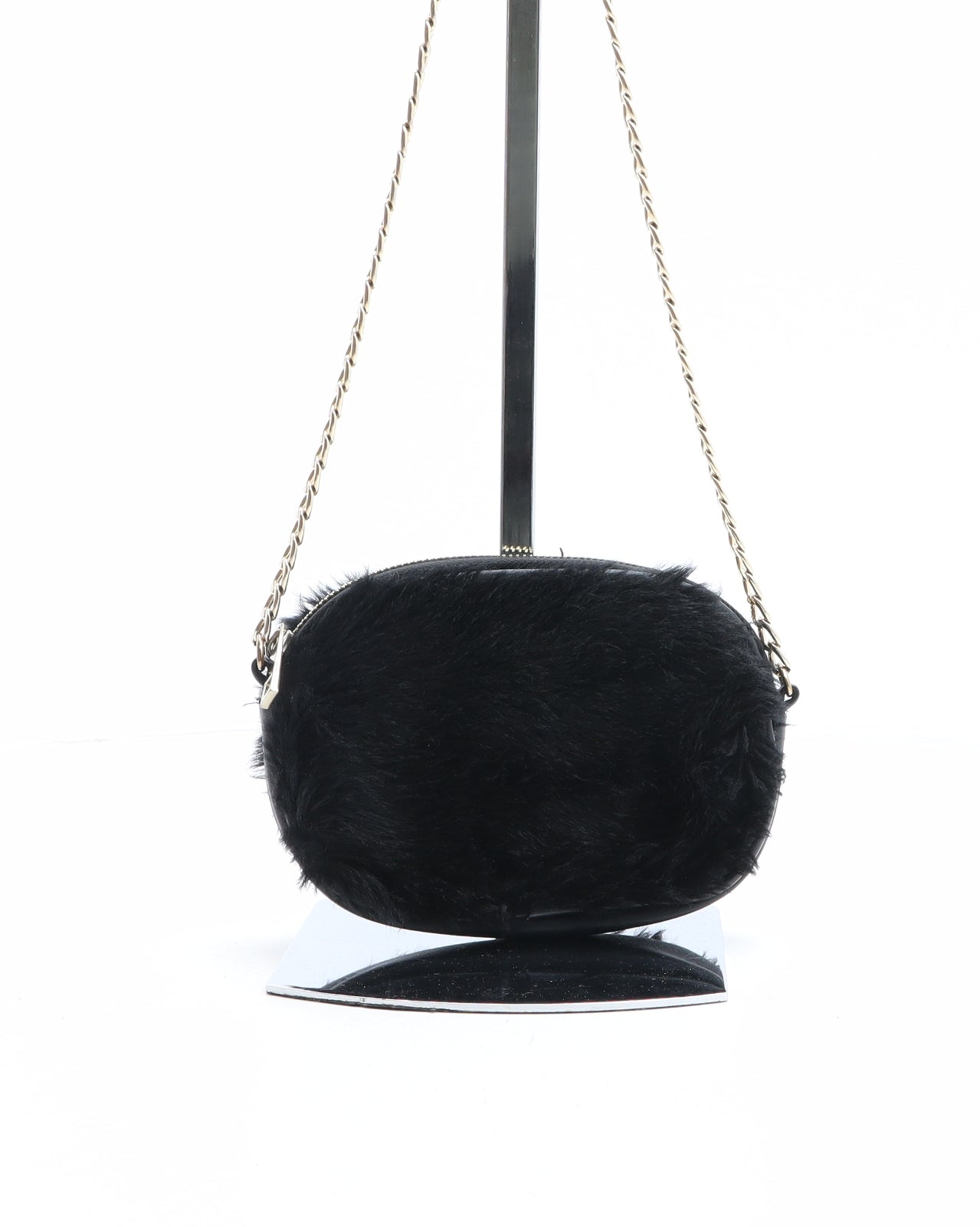 Atmosphere Womens Black Acrylic Crossbody Size Mini - Faux Fur