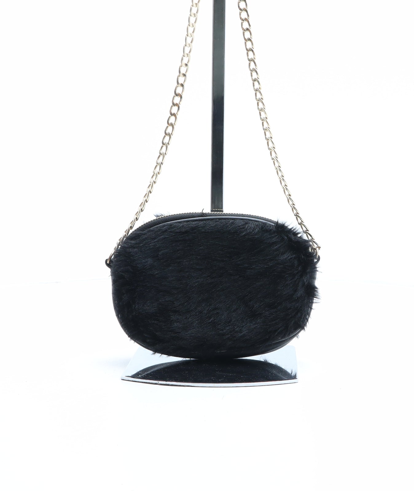 Atmosphere Womens Black Acrylic Crossbody Size Mini - Faux Fur