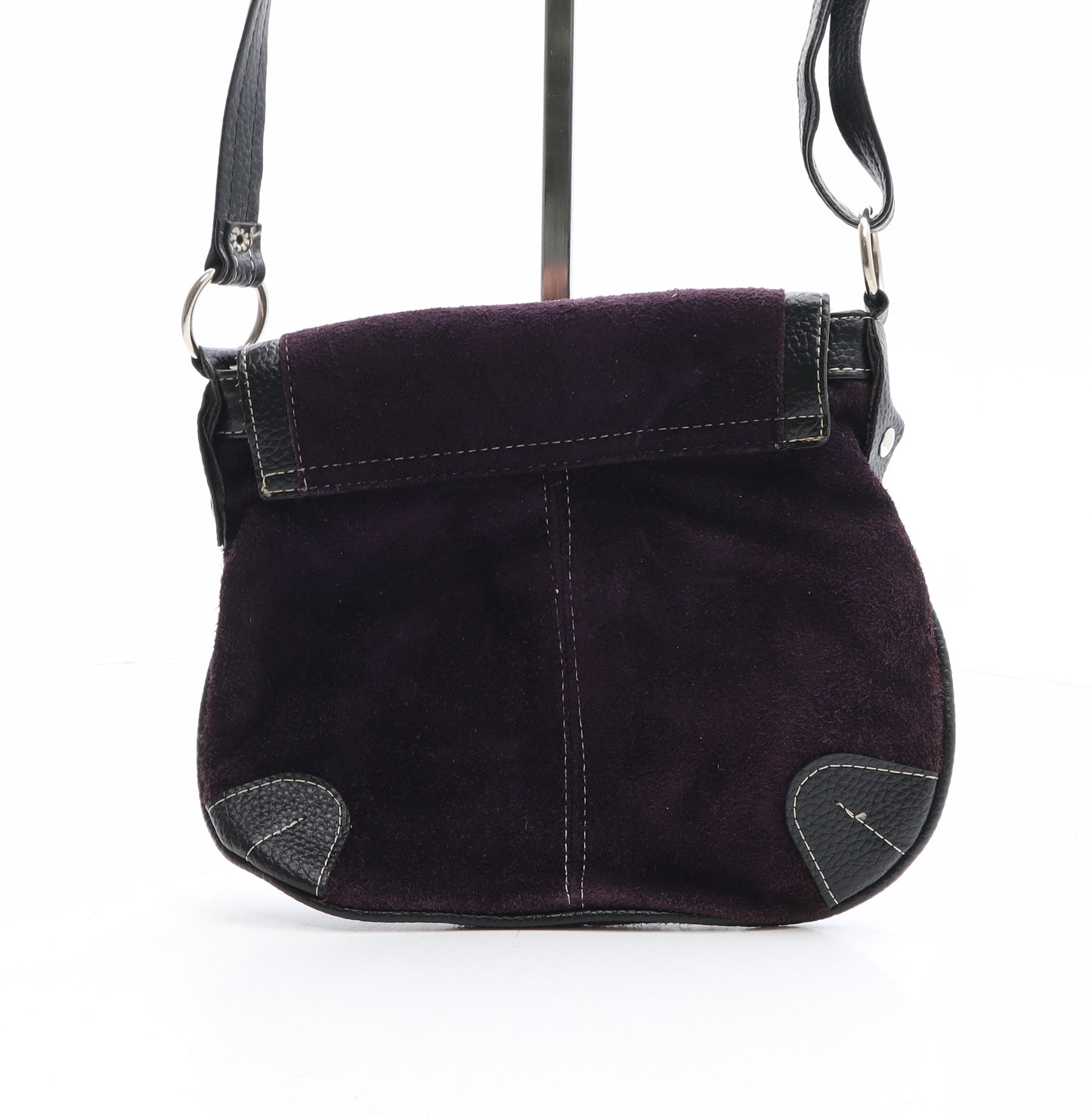 Prworn Womens Purple Suede Crossbody Size Medium