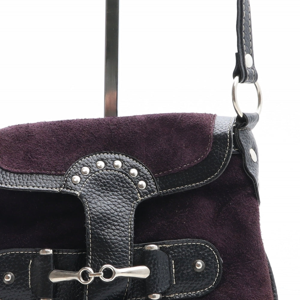 Prworn Womens Purple Suede Crossbody Size Medium