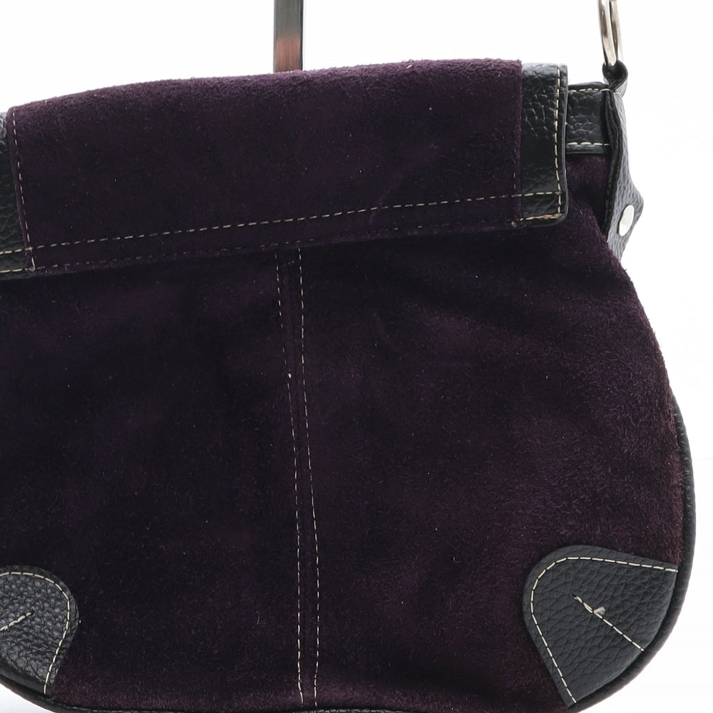 Prworn Womens Purple Suede Crossbody Size Medium