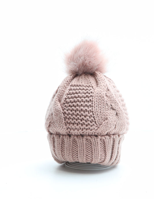 Primark Womens Pink Acrylic Bobble Hat One Size