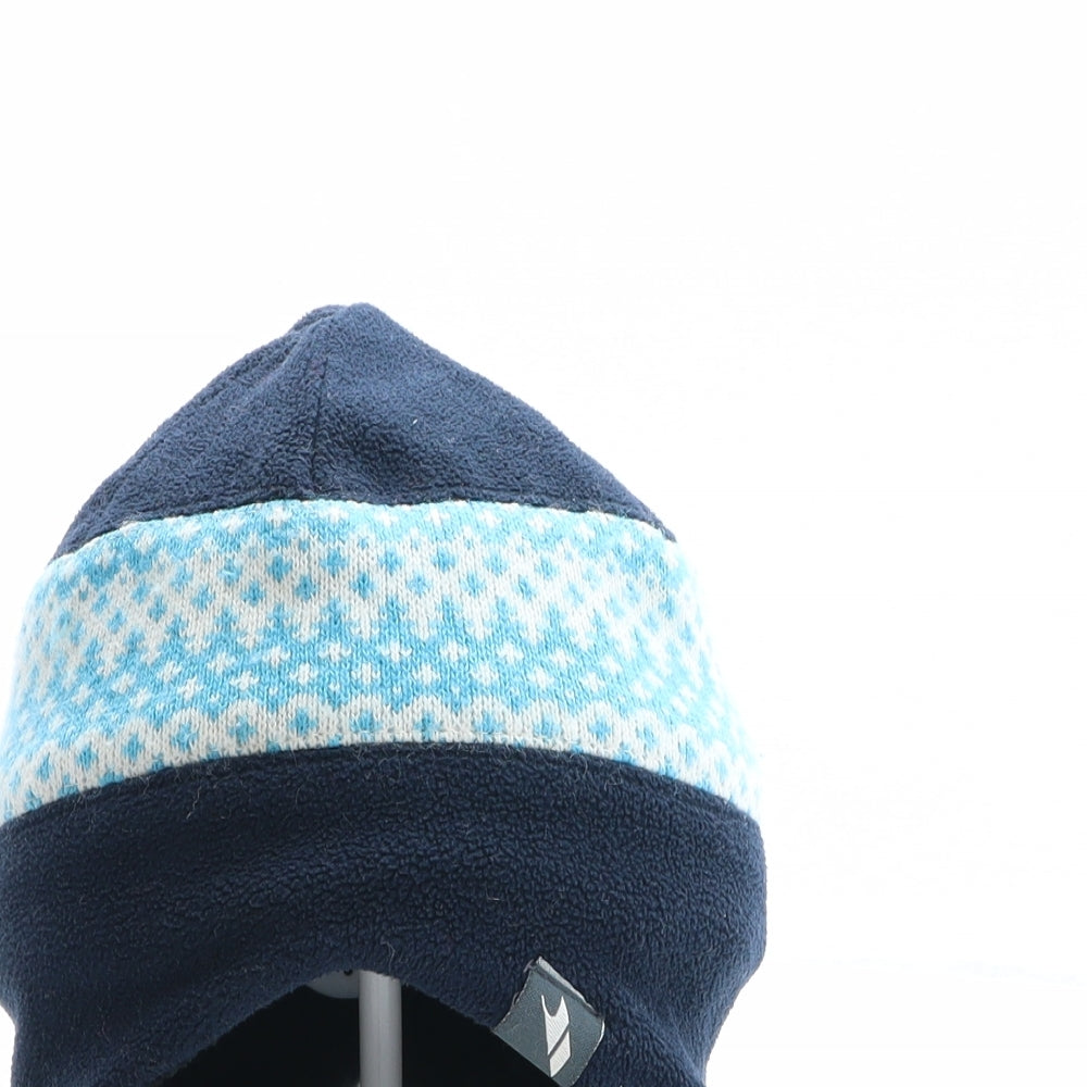 Trespass Boys Blue Fair Isle Polyester Winter Hat One Size - Size 5-7 years
