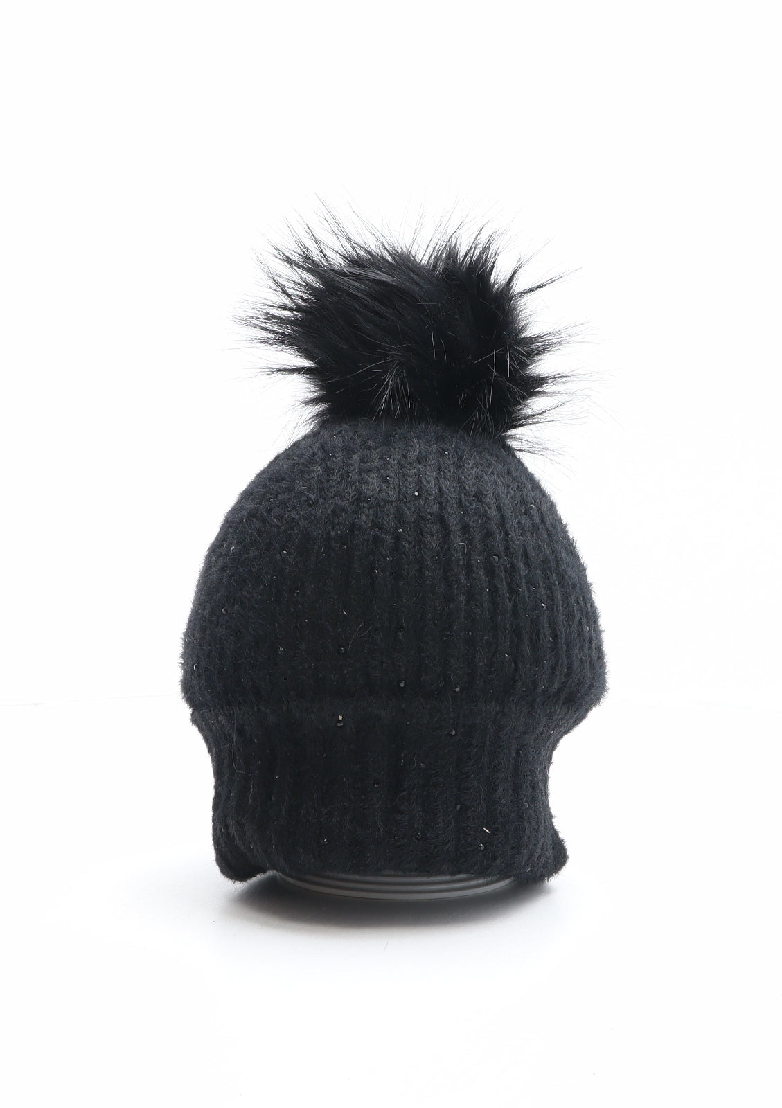 River Island Womens Black Nylon Bobble Hat One Size