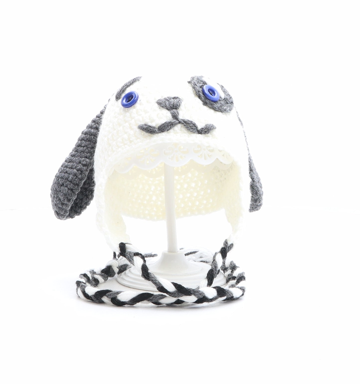 Preworn Boys Ivory Acrylic Winter Hat Size XS - Rabbit Design