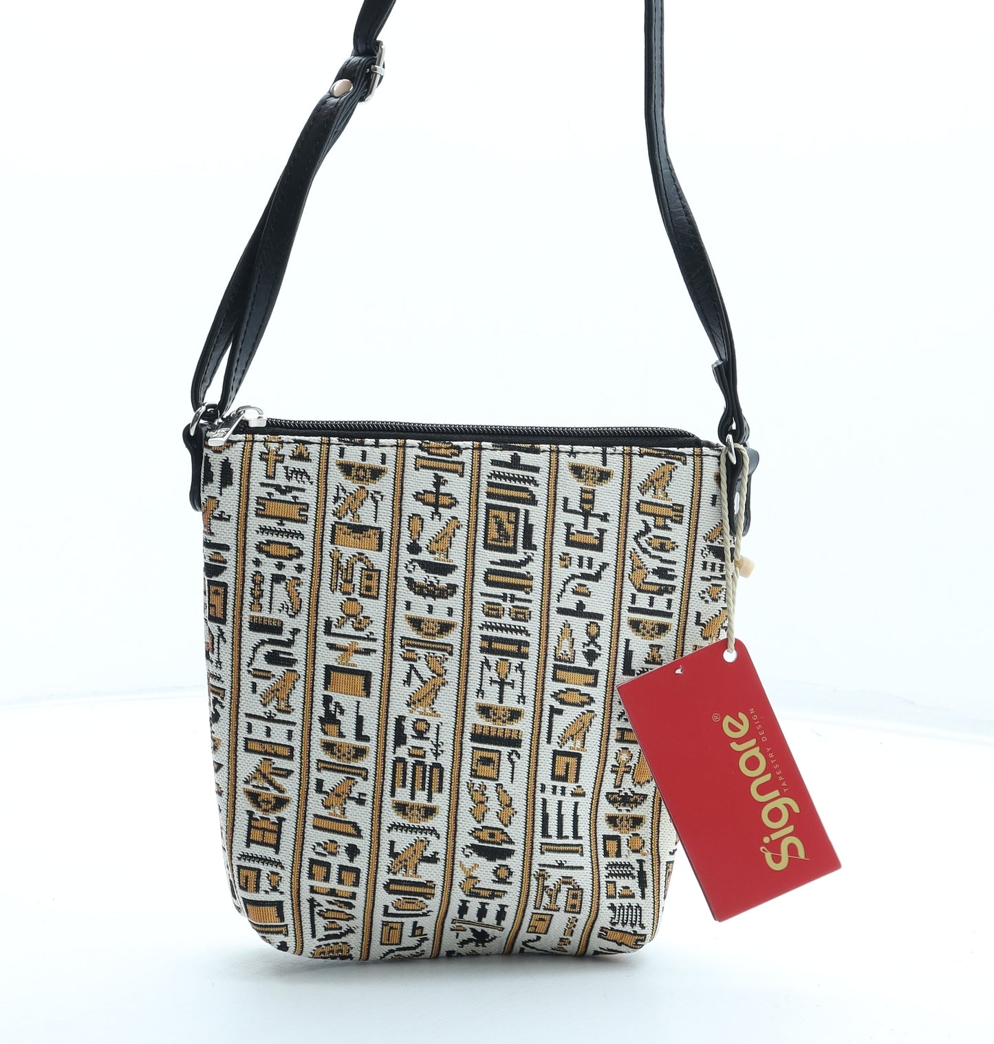 Signare Womens Multicoloured Marble Polyester Crossbody Size Small - Egypt Hieroglyphics