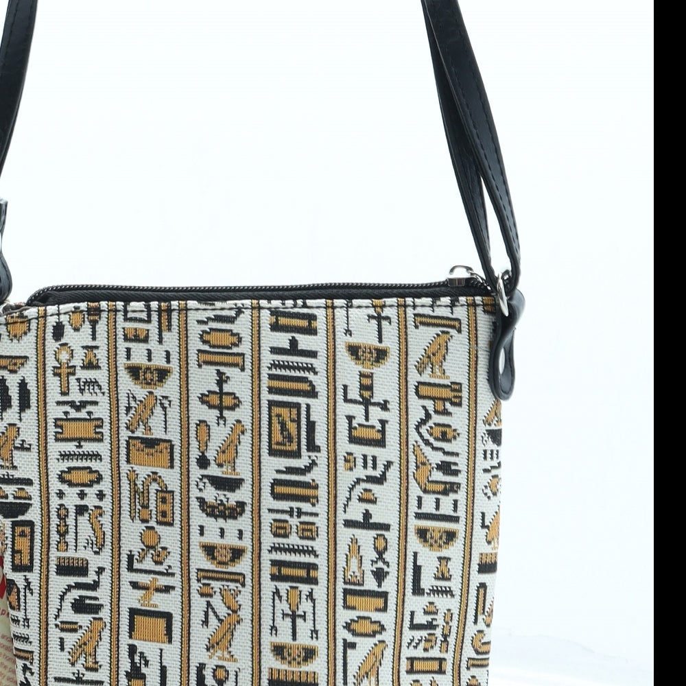 Signare Womens Multicoloured Marble Polyester Crossbody Size Small - Egypt Hieroglyphics