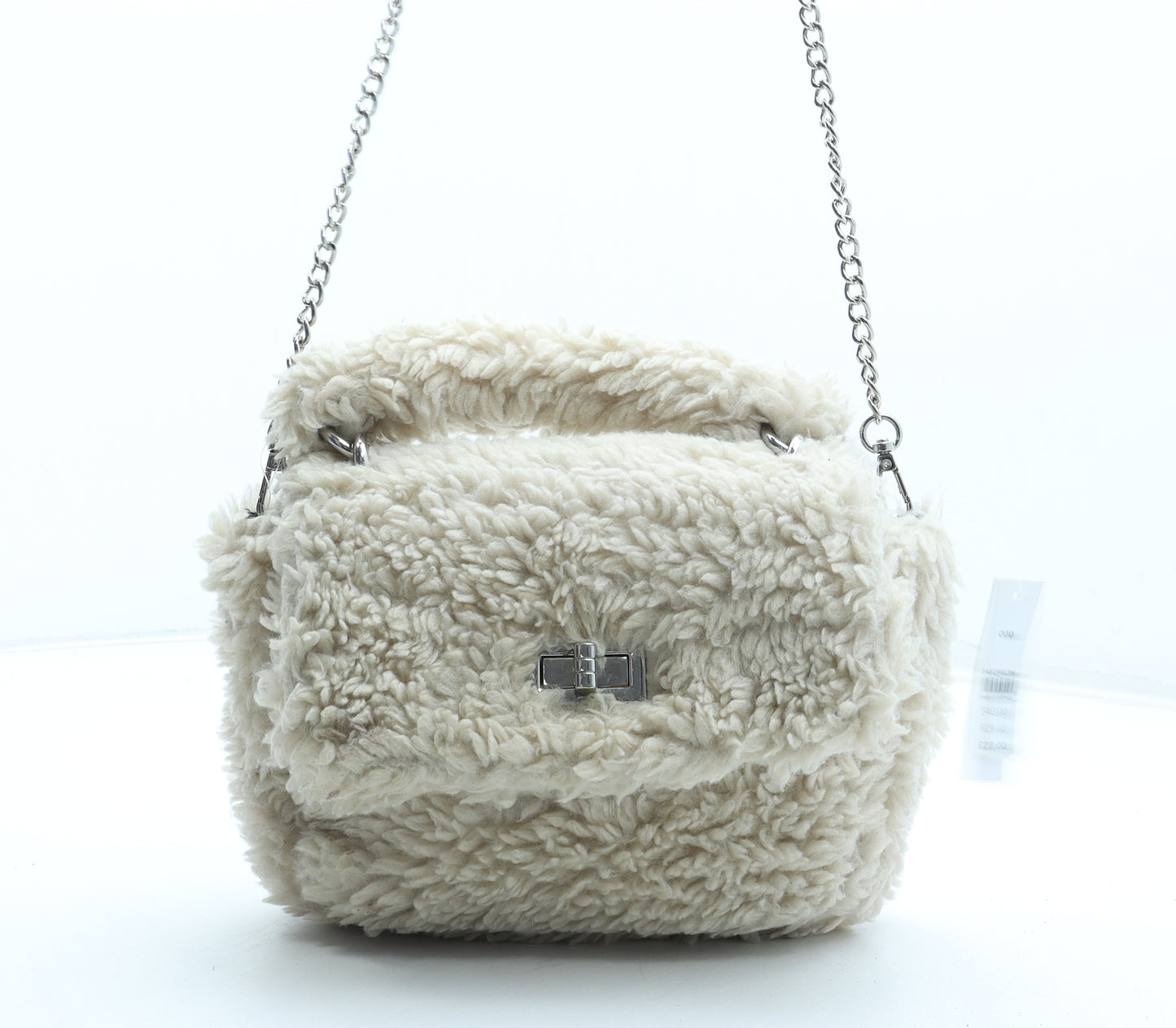 Topshop Womens Beige Bottega Veneta Intrecciato Polyester Shoulder Bag Size Small - Faux Fur